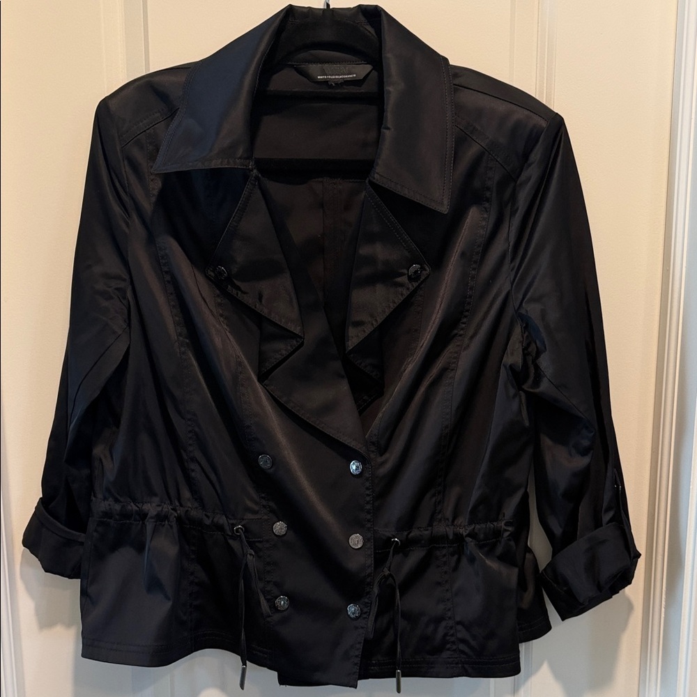 White House Black Market Black Bomber Jacket